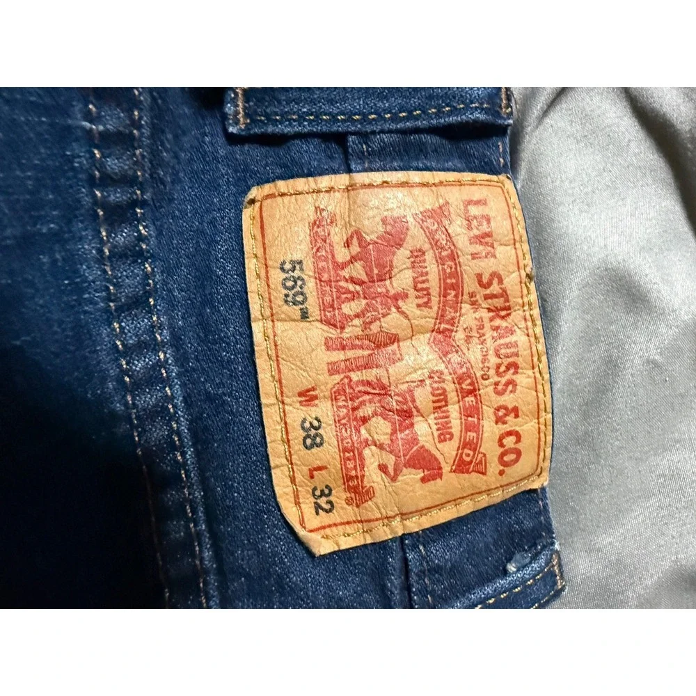 Levi's 569 Loose Straight Jeans Mens W38 L32 Dark Wash Denim